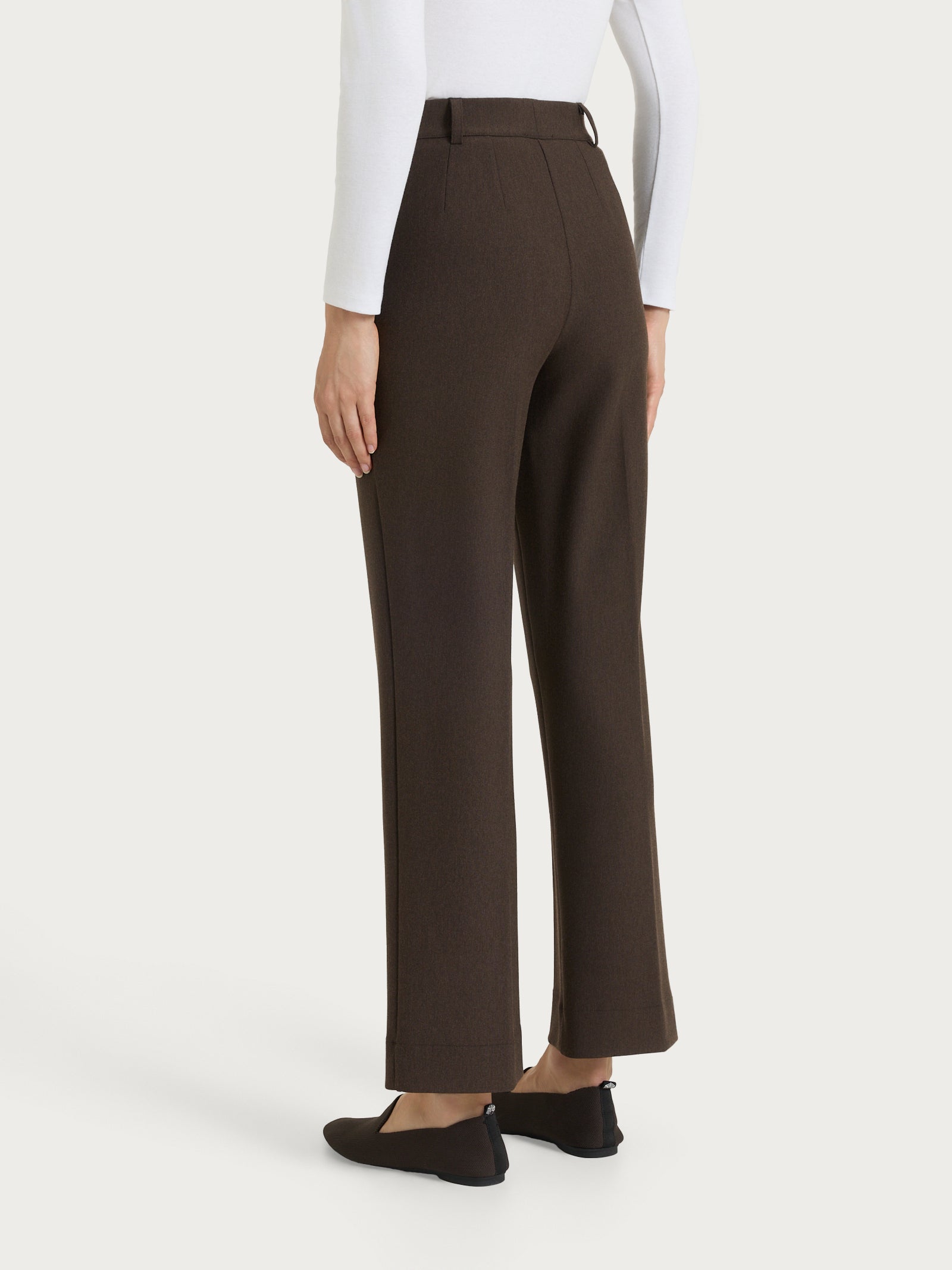 Pantalone flare con tasche in Compact Marroni Donna - Ragno