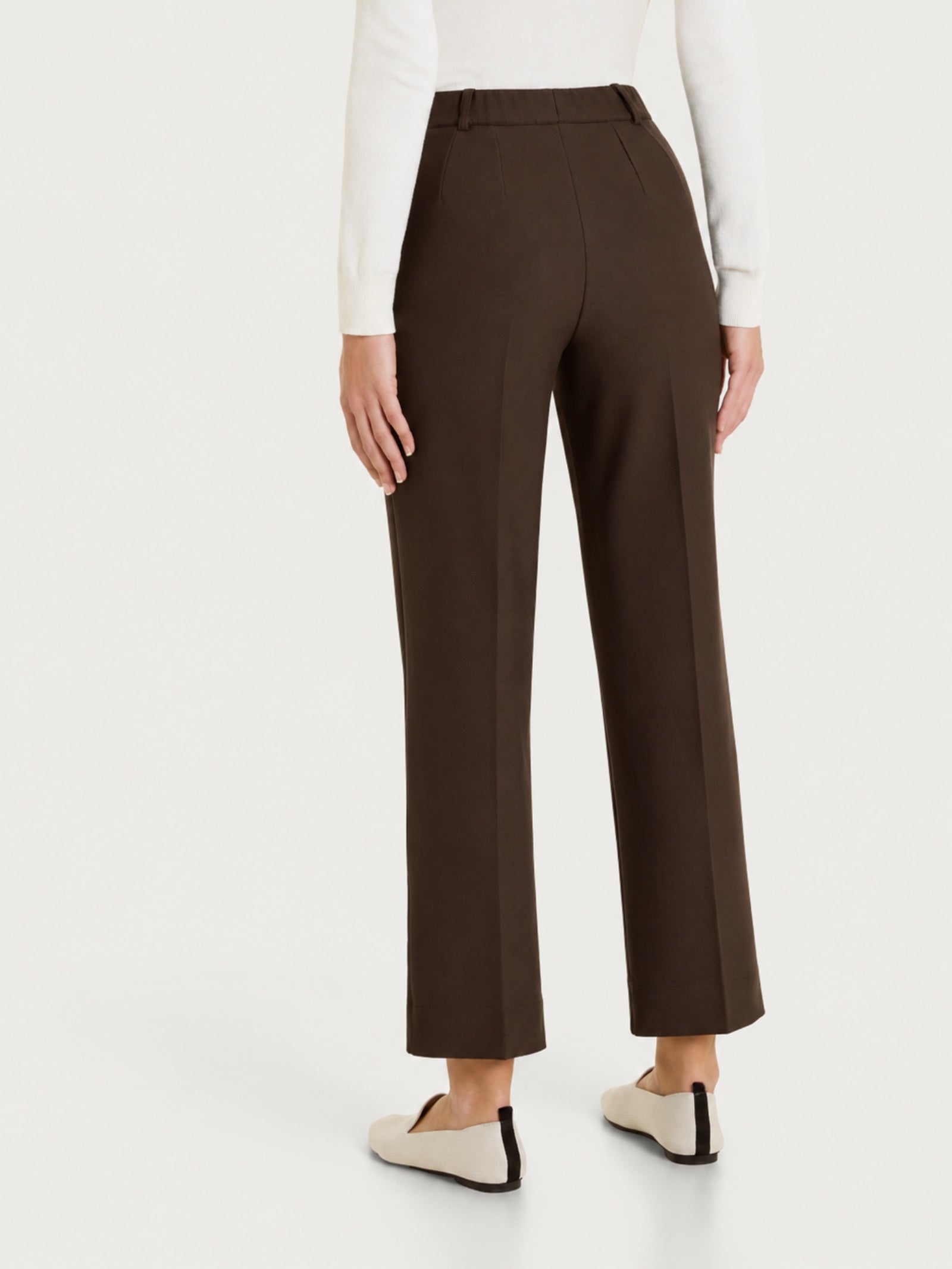 Pantalone flare con tasche in Compact Marroni Donna - Ragno