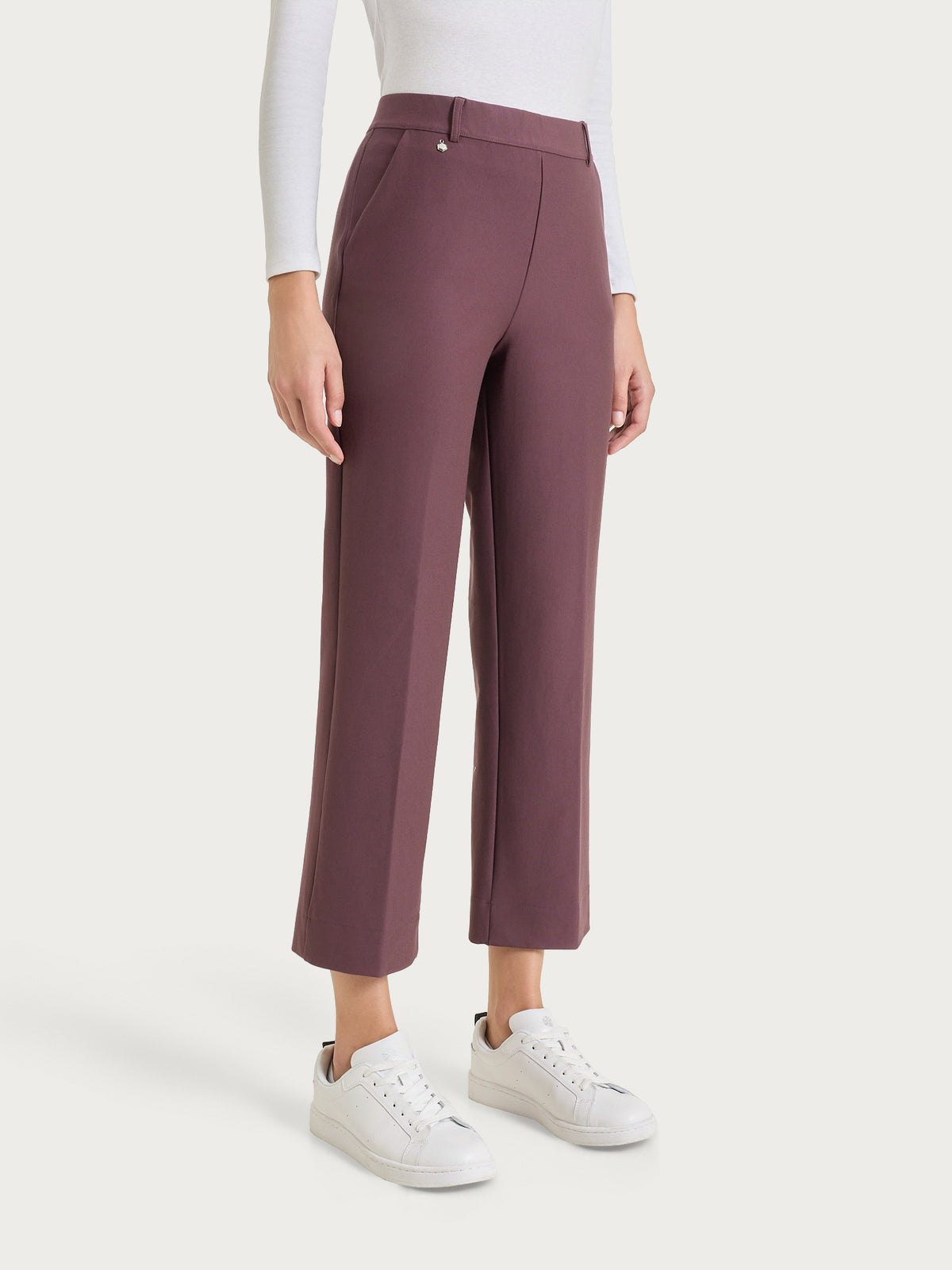 Pantalone flare con tasche in Compact Viola Donna - Ragno