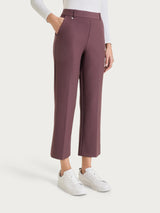 Pantalone flare con tasche in Compact Viola Donna - Ragno