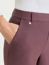 Pantalone flare con tasche in Compact Viola Donna - Ragno