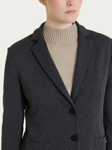 Blazer con due bottoni e micro pied de poule in Jacquard Neri Donna - Ragno
