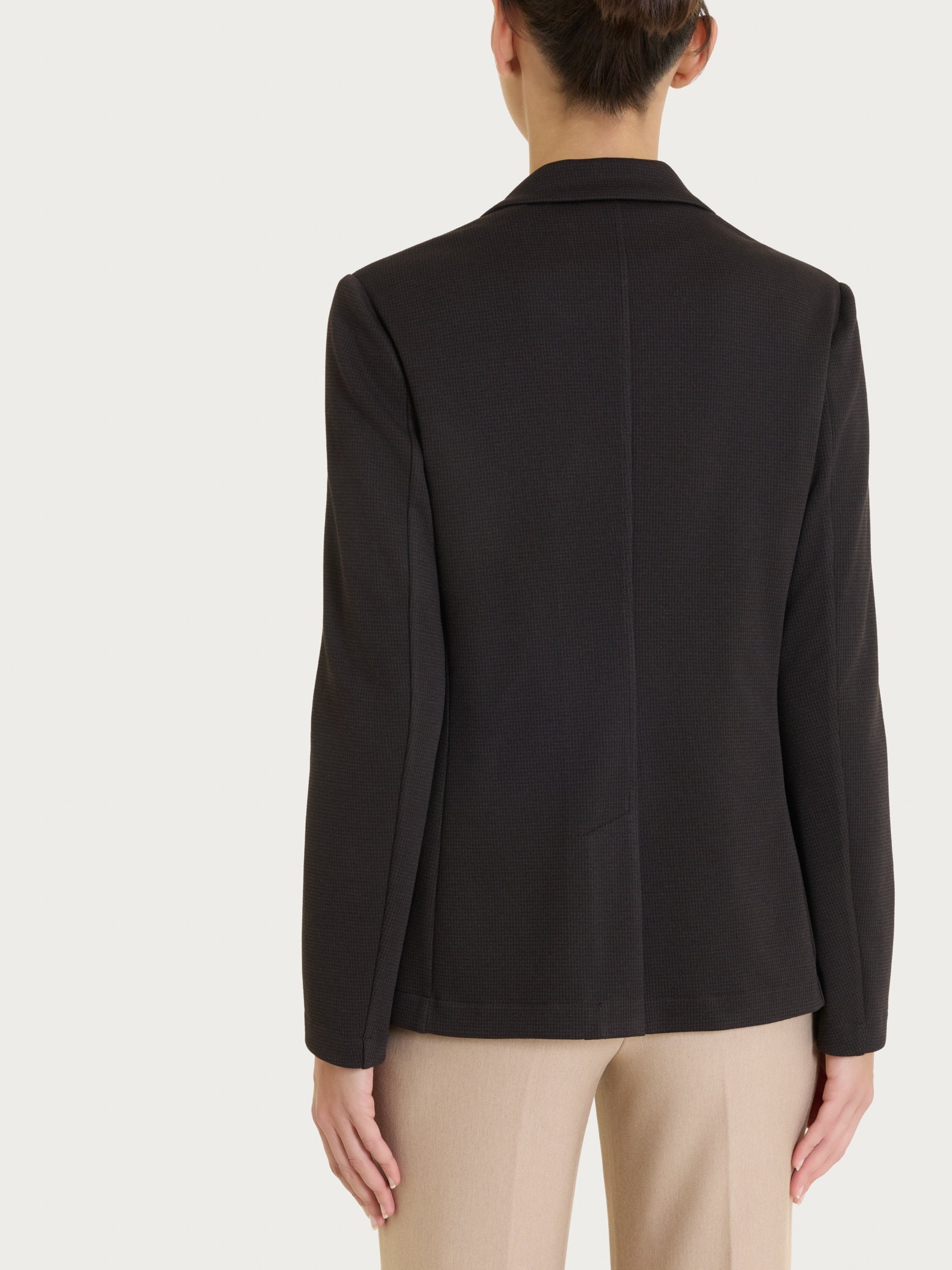 Blazer con due bottoni e micro pied de poule in Jacquard Marroni Donna - Ragno