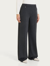 Pantalone a palazzo con tasche e micro pattern in Jacquard Neri Donna - Ragno
