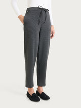 Pantalone jogger con tasche e micro pattern in Jacquard Neri Donna - Ragno