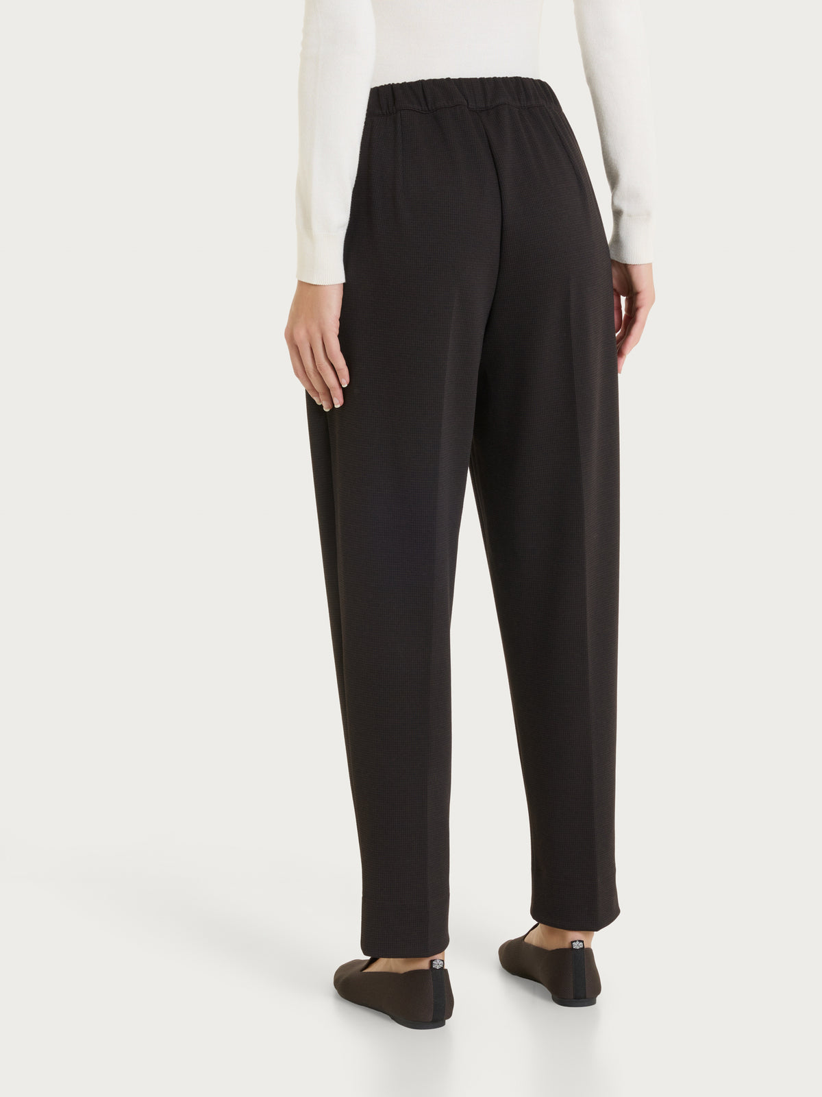 Pantalone jogger con tasche e micro pattern in Jacquard Marroni Donna - Ragno