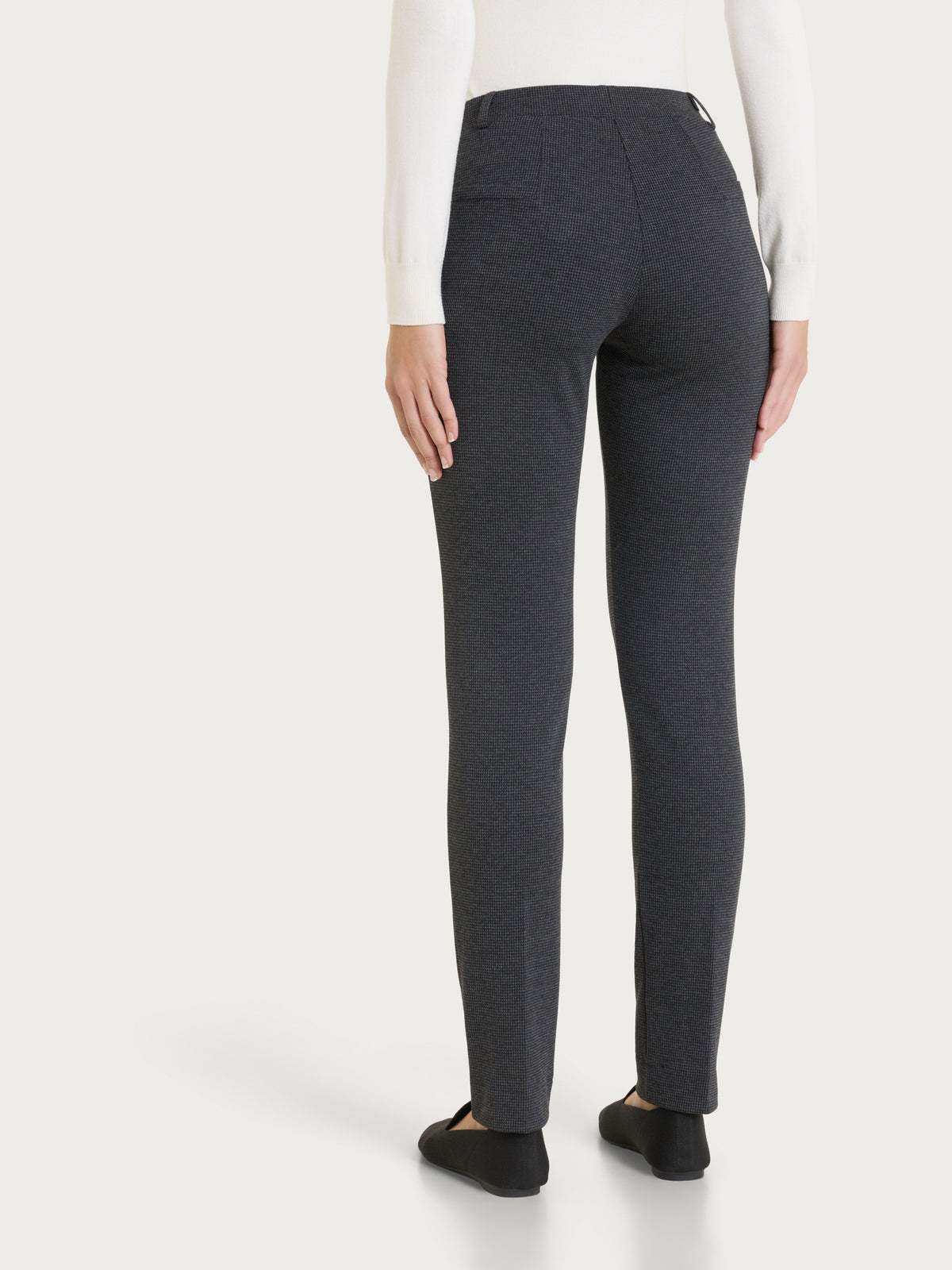 Pantalone a sigaretta con micro pattern in Jacquard Neri Donna - Ragno
