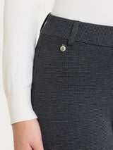 Pantalone a sigaretta con micro pattern in Jacquard Neri Donna - Ragno