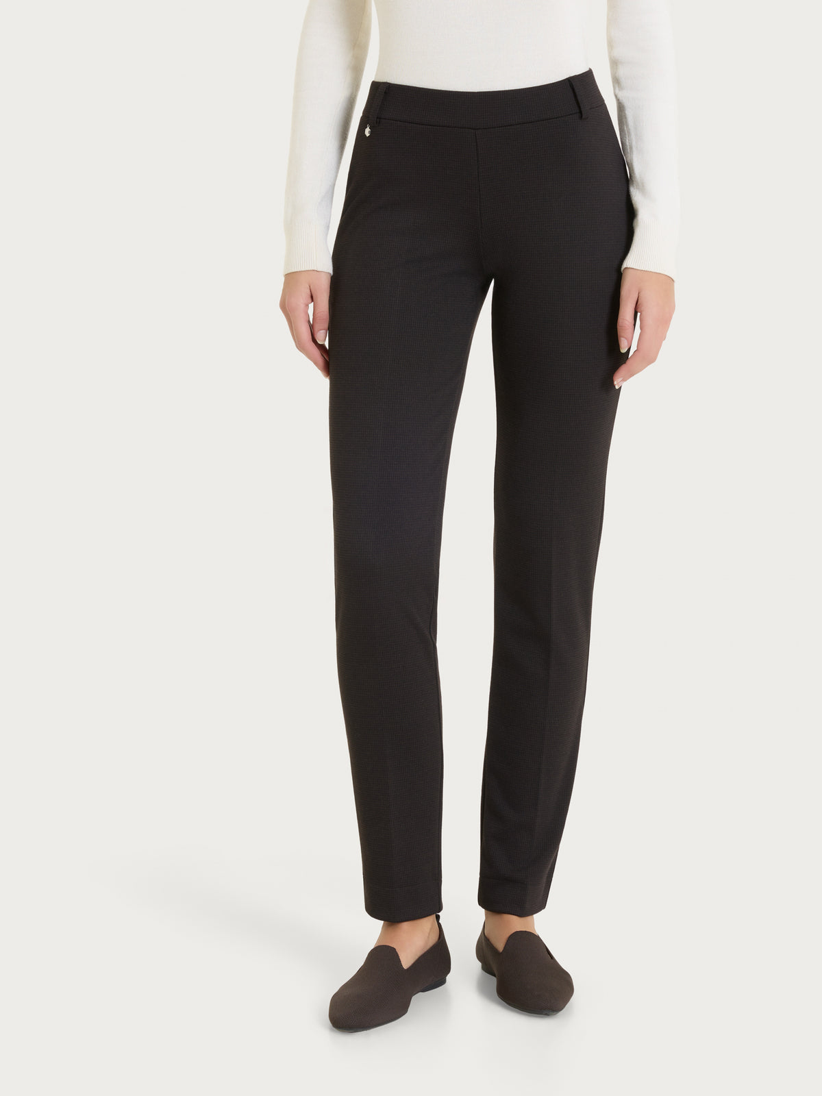 Pantalone a sigaretta con micro pattern in Jacquard Marroni Donna - Ragno