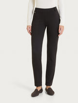 Pantalone a sigaretta con micro pattern in Jacquard Marroni Donna - Ragno