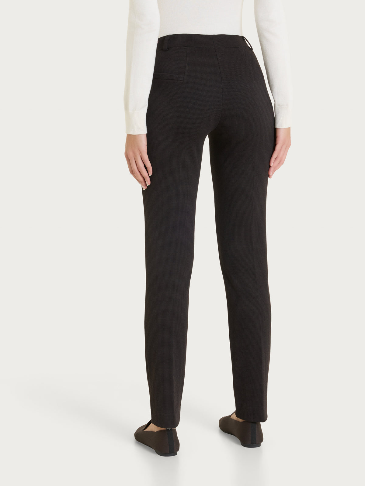Pantalone a sigaretta con micro pattern in Jacquard Marroni Donna - Ragno