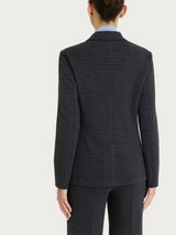 Blazer due bottoni con pied de poule in Jacquard Neri Donna - Ragno