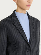Blazer due bottoni con pied de poule in Jacquard Neri Donna - Ragno