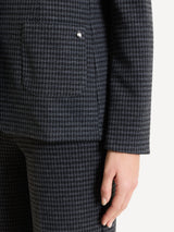 Blazer due bottoni con pied de poule in Jacquard Neri Donna - Ragno