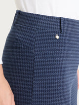 Pantalone ampio con pied de poule in Jacquard Blu Donna - Ragno