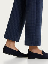 Pantalone flare con tasche e pied de poule in Jacquard Blu Donna - Ragno