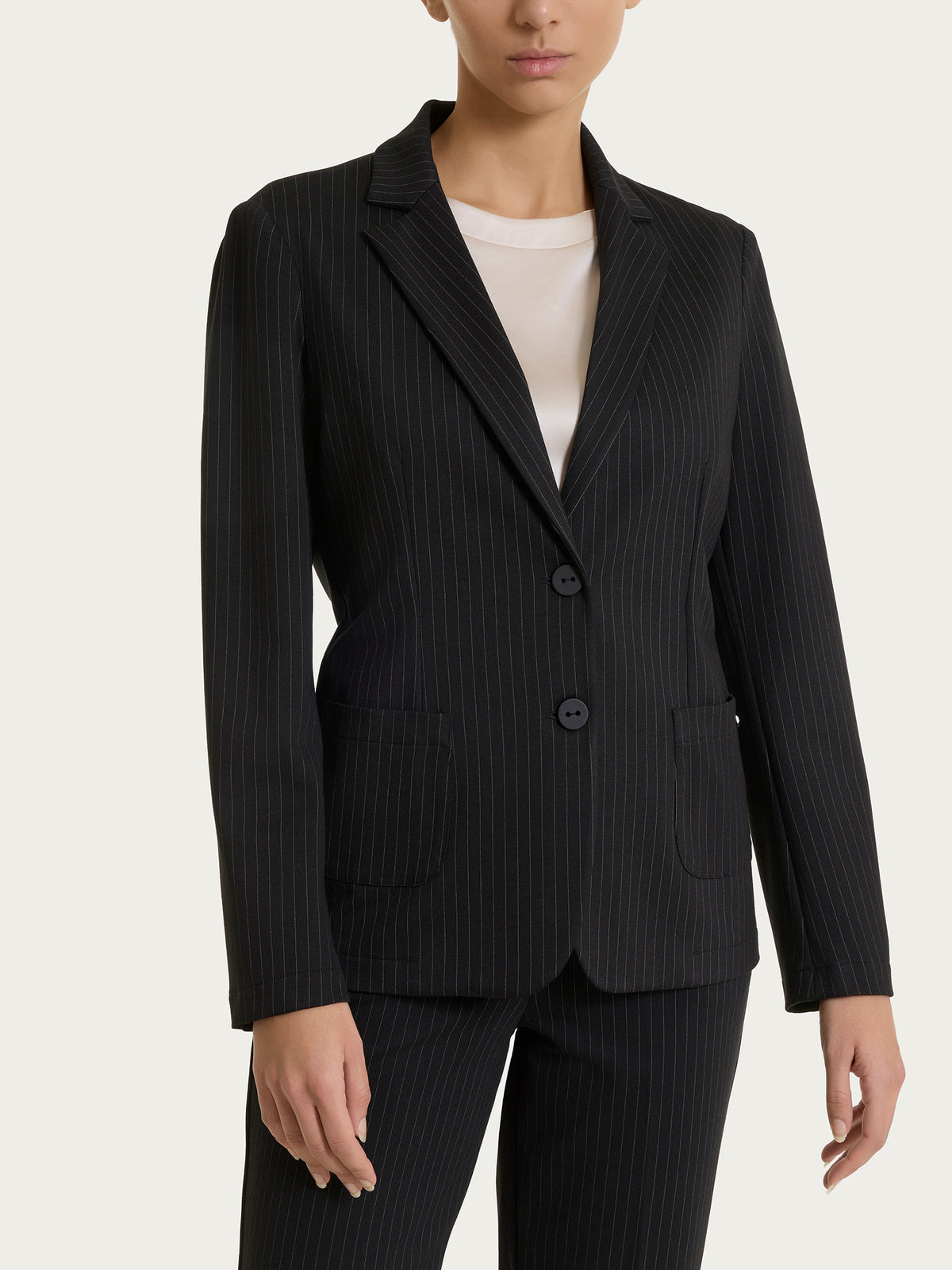 Blazer gessato con due bottoni in Jacquard Neri Donna - Ragno