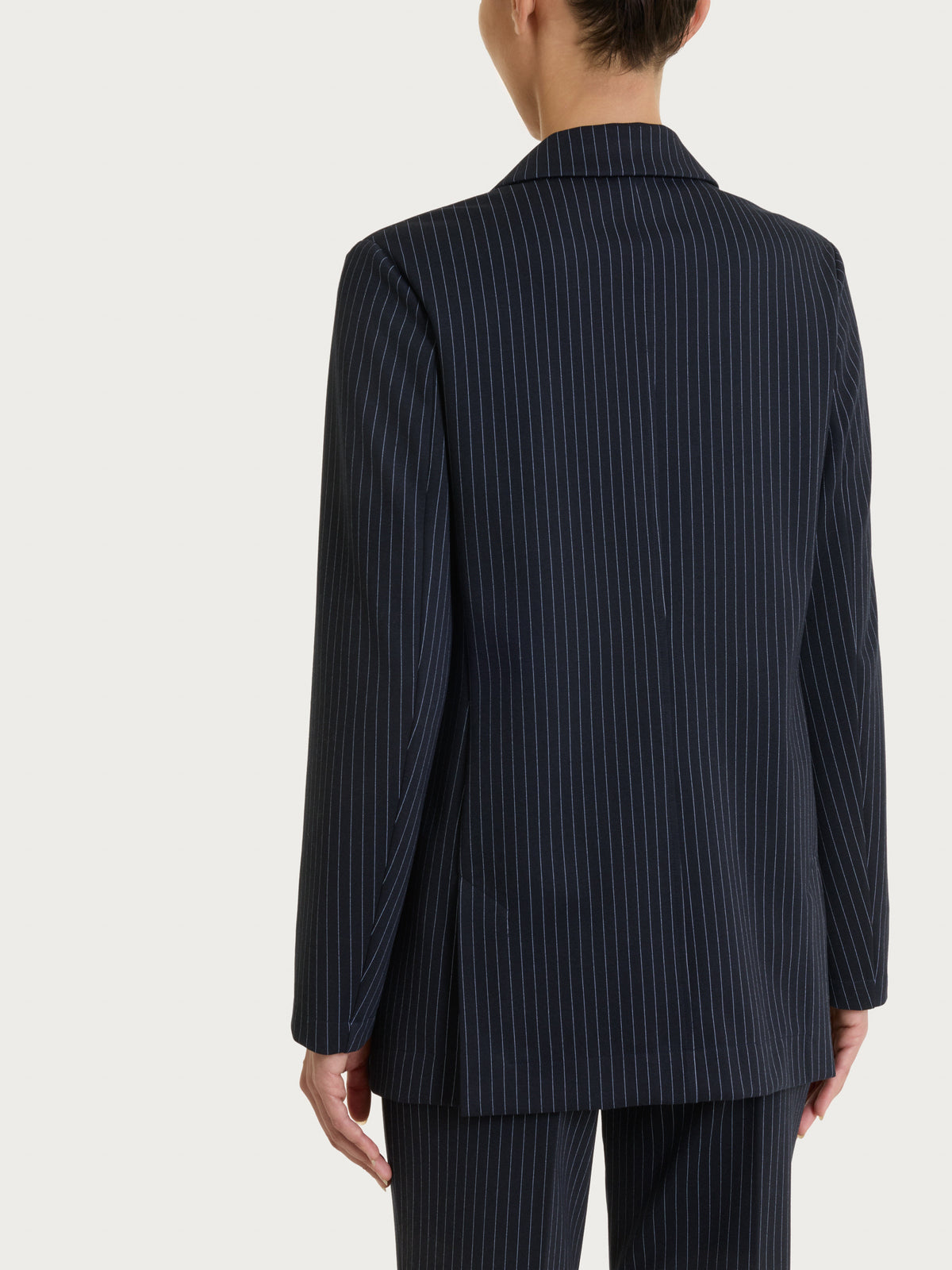 Blazer monopetto gessato in Jacquard Blu Donna - Ragno