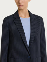 Blazer monopetto gessato in Jacquard Blu Donna - Ragno