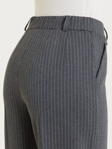 Pantalone gessato a palazzo con tasche in Jacquard Neri Donna - Ragno