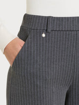 Pantalone gessato a palazzo con tasche in Jacquard Neri Donna - Ragno
