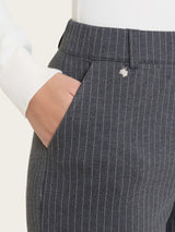 Pantalone gessato dritto con tasche in Jacquard Neri Donna - Ragno