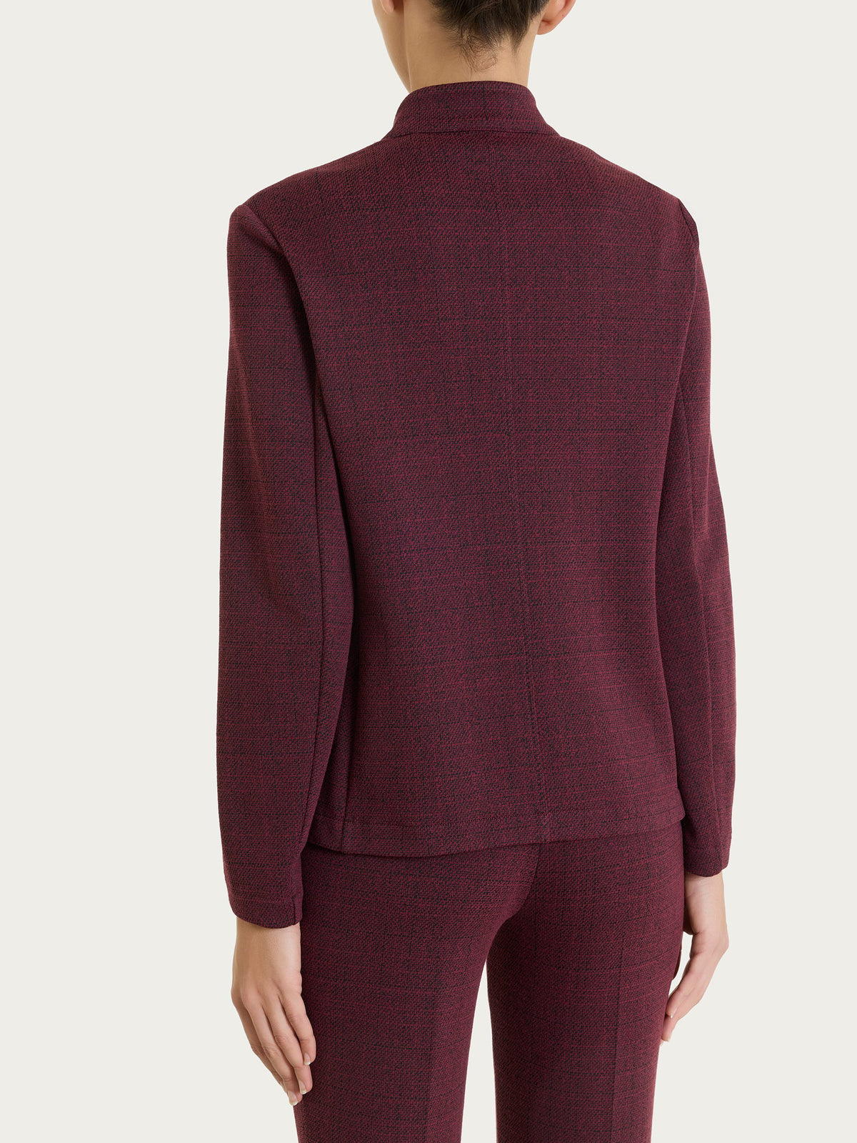 Blazer corto con revers alzato in Jacquard Viola Donna - Ragno