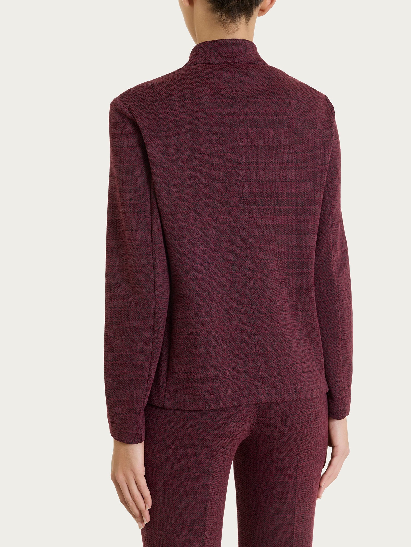 Blazer corto con revers alzato in Eco Jacquard Viola Donna - Ragno