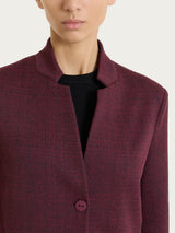 Blazer corto con revers alzato in Eco Jacquard Viola Donna - Ragno