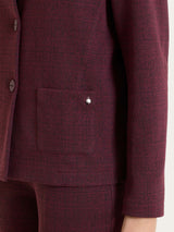Blazer corto con revers alzato in Eco Jacquard Viola Donna - Ragno