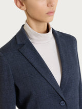 Blazer con due bottoni e tweed pattern in Eco Jacquard Blu Donna - Ragno