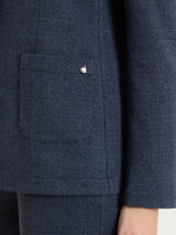 Blazer con due bottoni e tweed pattern in Eco Jacquard Blu Donna - Ragno