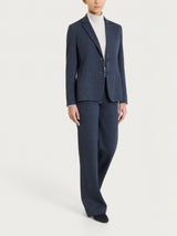 Blazer con due bottoni e tweed pattern in Eco Jacquard Blu Donna - Ragno