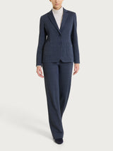 Blazer con due bottoni e tweed pattern in Eco Jacquard Blu Donna - Ragno