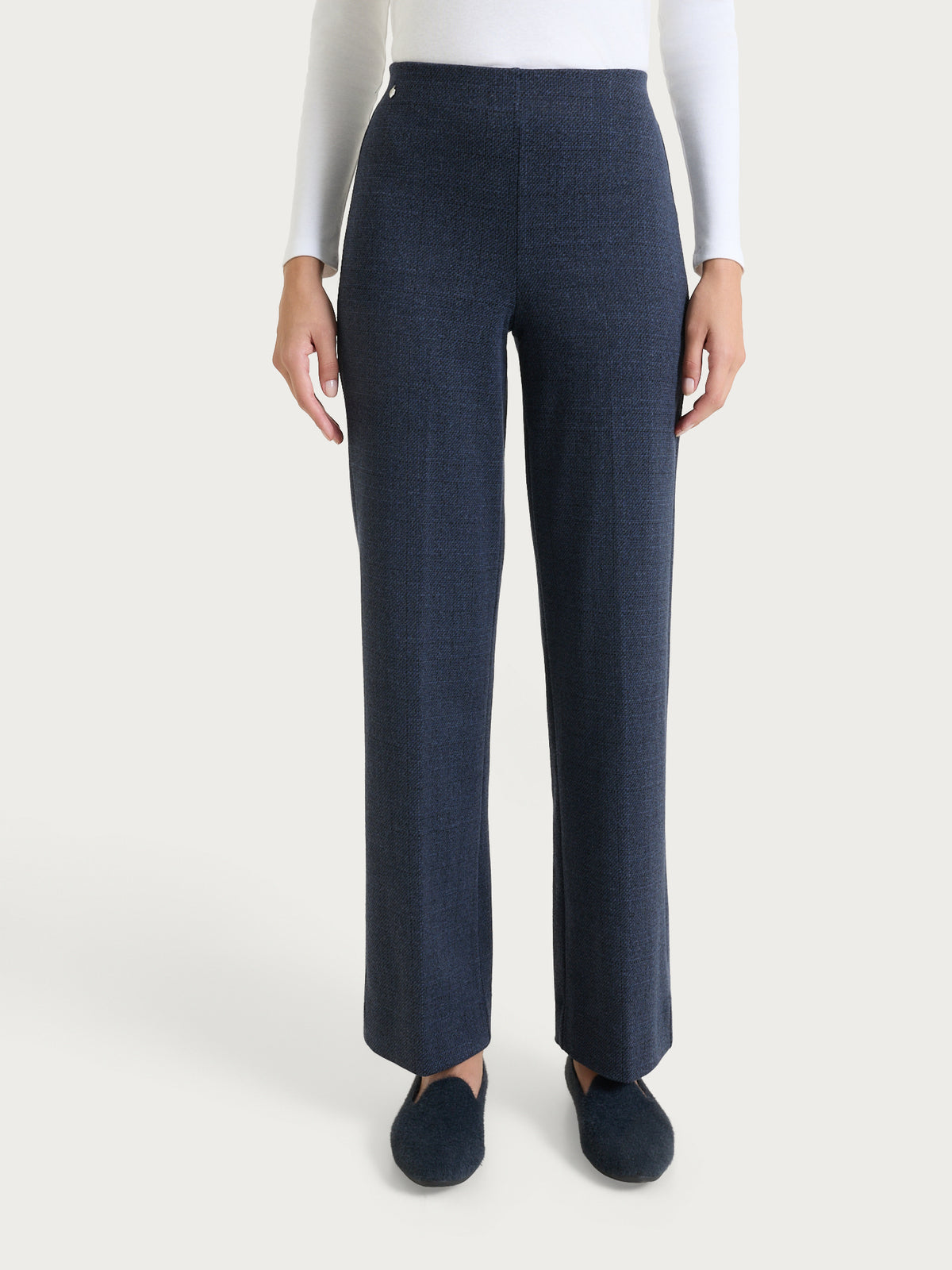 Pantalone ampio con tweed pattern in Jacquard Blu Donna - Ragno