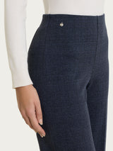 Pantalone ampio con tweed pattern in Jacquard Blu Donna - Ragno