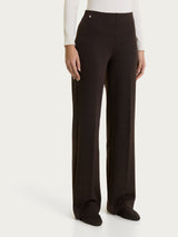 Pantalone ampio con tweed pattern in Eco Jacquard Marroni Donna - Ragno