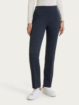 Pantalone dritto con tweed pattern in Eco Jacquard Blu Donna - Ragno