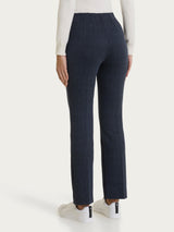 Pantalone dritto con tweed pattern in Eco Jacquard Blu Donna - Ragno