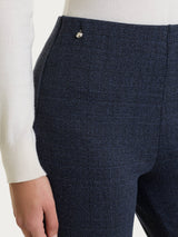 Pantalone dritto con tweed pattern in Eco Jacquard Blu Donna - Ragno