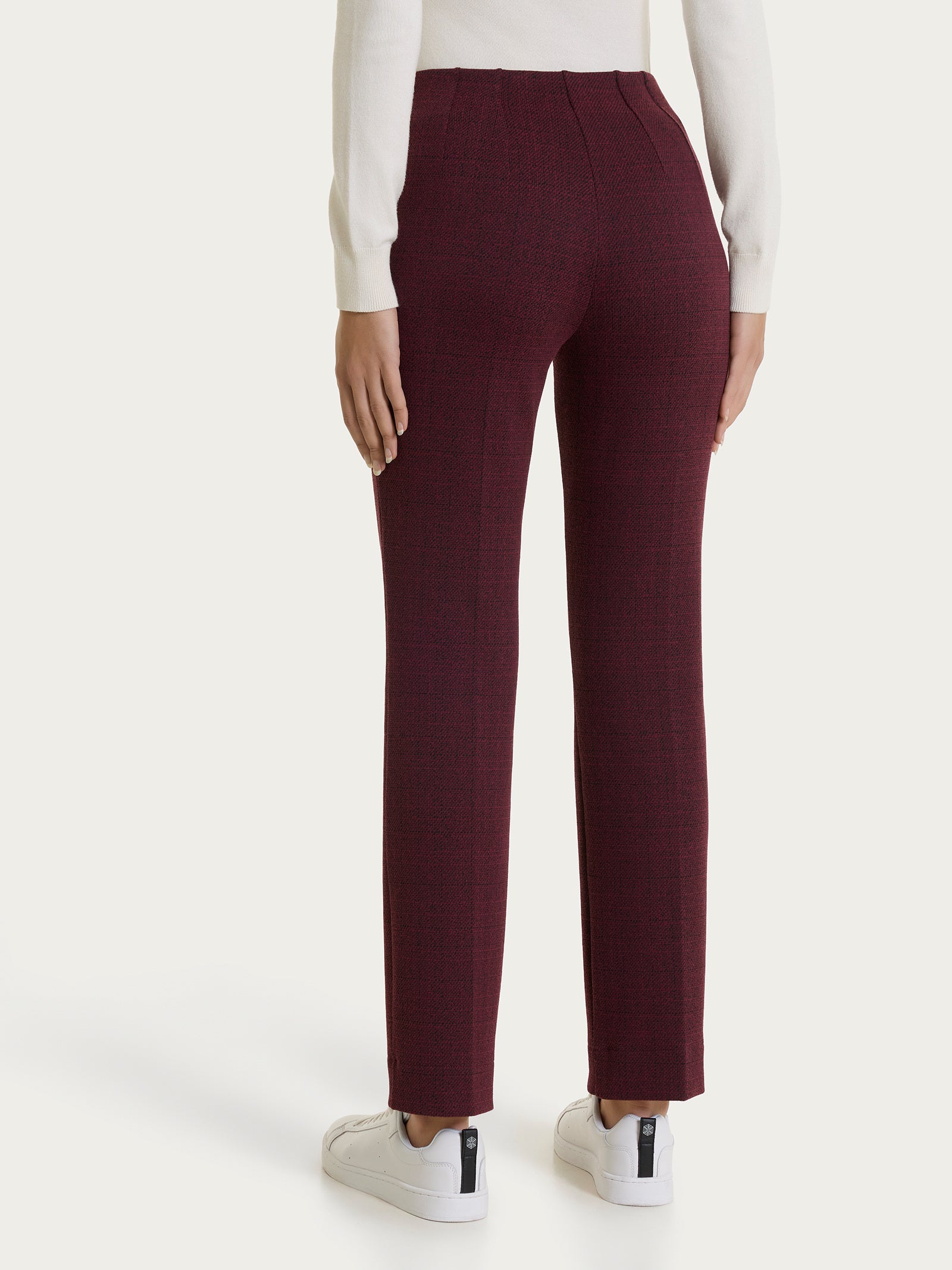 Pantalone dritto con tweed pattern in Eco Jacquard Viola Donna - Ragno