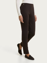 Pantalone a sigaretta con tweed pattern in Eco Jacquard Marroni Donna - Ragno