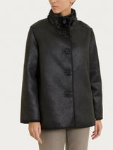 SoftCoat Giaccone con bottoni double-face effetto curly Neri Donna - Ragno