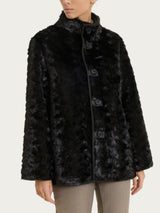 SoftCoat Giaccone con bottoni double-face effetto curly Neri Donna - Ragno