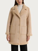 FuzzyCoat Cappotto corto double-face effetto Curly Marroni Donna - Ragno