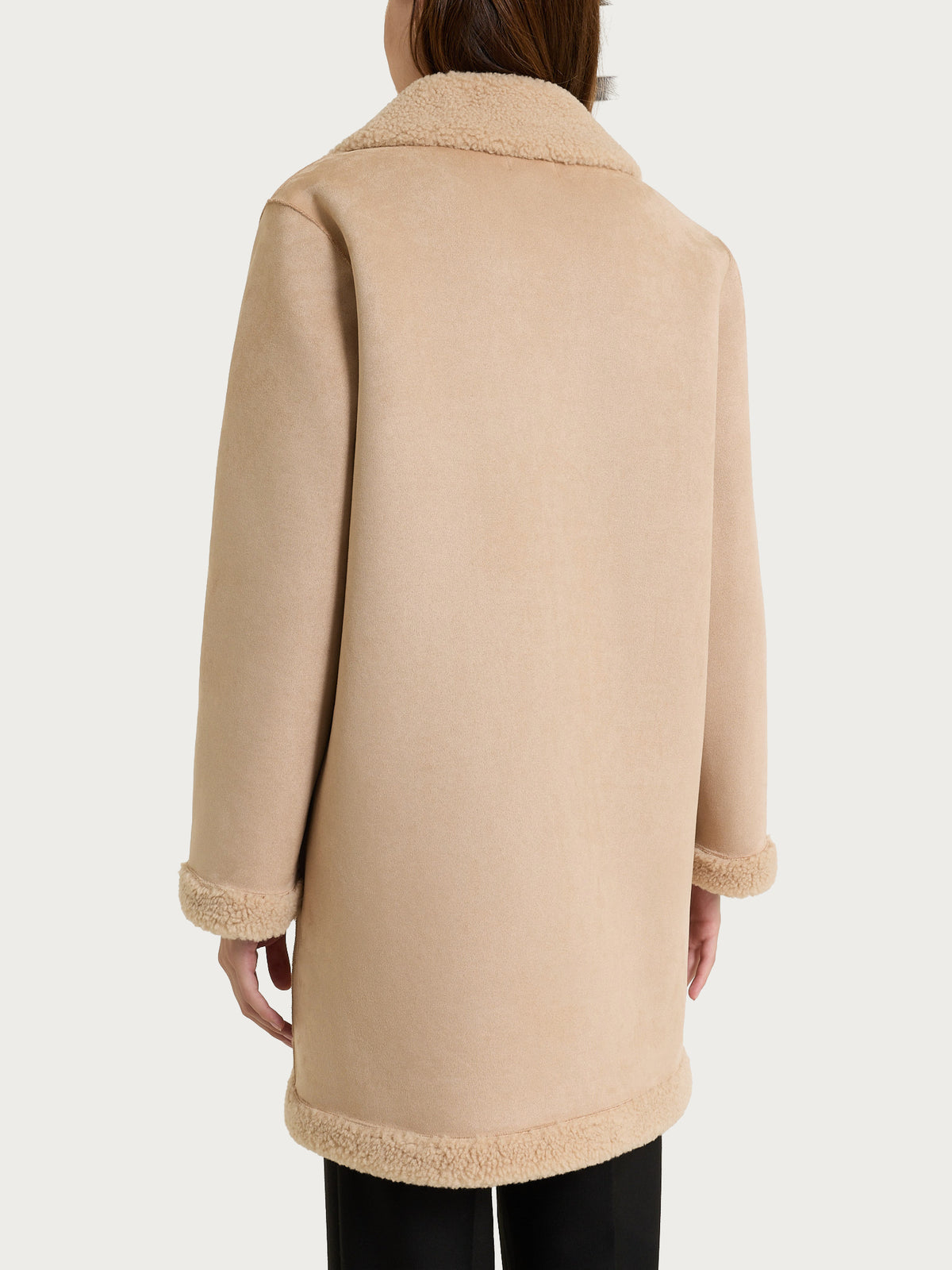 FuzzyCoat Cappotto corto double-face effetto Curly Marroni Donna - Ragno