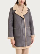 FuzzyCoat Cappotto corto double-face effetto Curly Neri Donna - Ragno