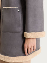 FuzzyCoat Cappotto corto double-face effetto Curly Neri Donna - Ragno