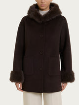 SoftCoat Cappotto con cappuccio effetto fuzzy  Marroni Donna - Ragno