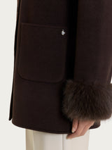 SoftCoat Cappotto con cappuccio effetto fuzzy  Marroni Donna - Ragno